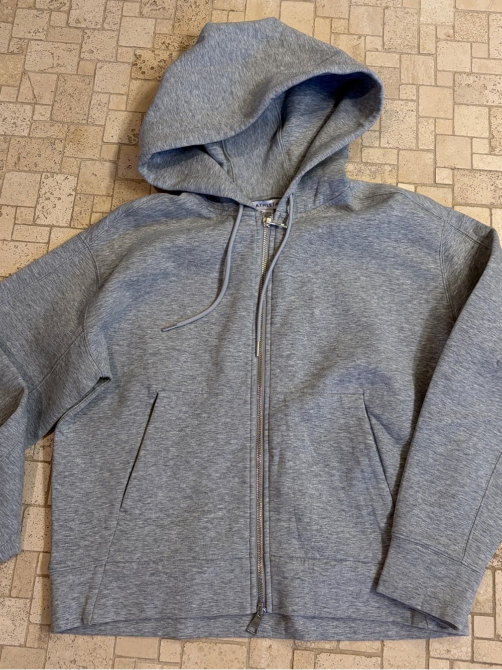 Athleta Light Heather Gray Zip-Up Hoodie